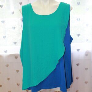 #266 The Limited Teal Blue Dressy Tank Size 2X